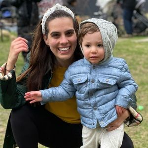 Light blue quilted jacket